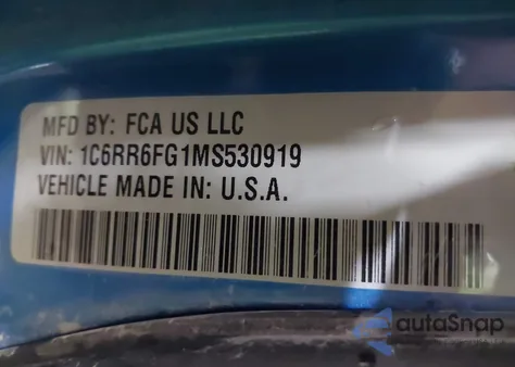2021 Ram 1500 Classic Tradesman 4X2 6'4 Box from USA, damaged, VIN 1C6RR6FG1MS530919